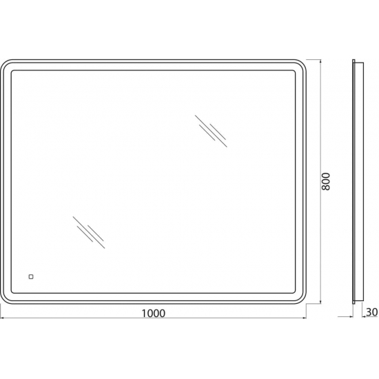 Зеркало BELBAGNO SPC-MAR-1000-800-LED-TCH с подсветкой, сенсорным выключателем