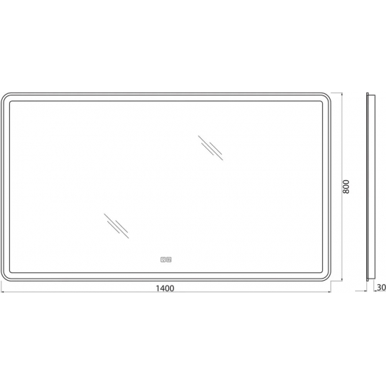 Зеркало BELBAGNO SPC-MAR-1400-800-LED-TCH-WARM с подсветкой и подогревом, сенсорным выключателем