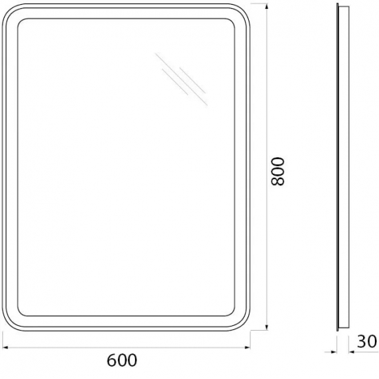Зеркало BELBAGNO SPC-MAR-600-800-LED-BTN с подсветкой