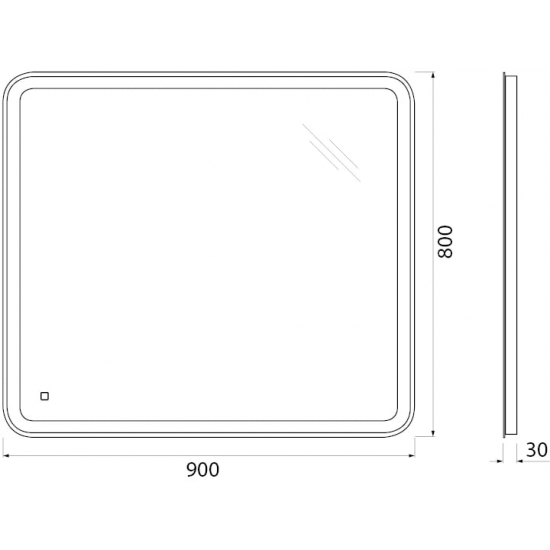 Зеркало BELBAGNO SPC-MAR-900-800-LED-BTN с подсветкой