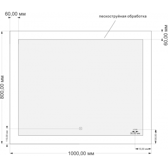 Зеркало CERSANIT LED 030 Design 100x80 с подсветкой и антизапотеванием, сенсорным выключателем