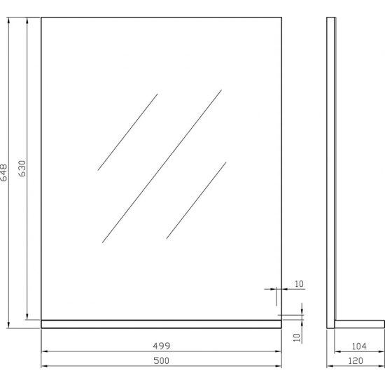 Зеркало CERSANIT Melar 50 с полкой