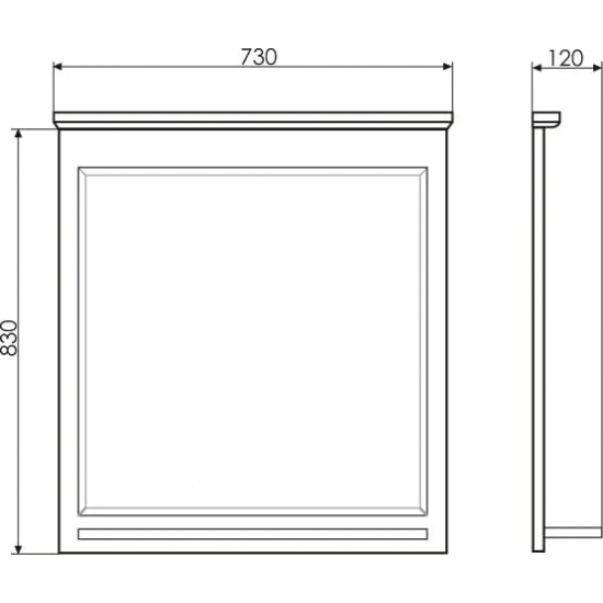Зеркало COMFORTY Тбилиси 70 белый глянец, с полкой