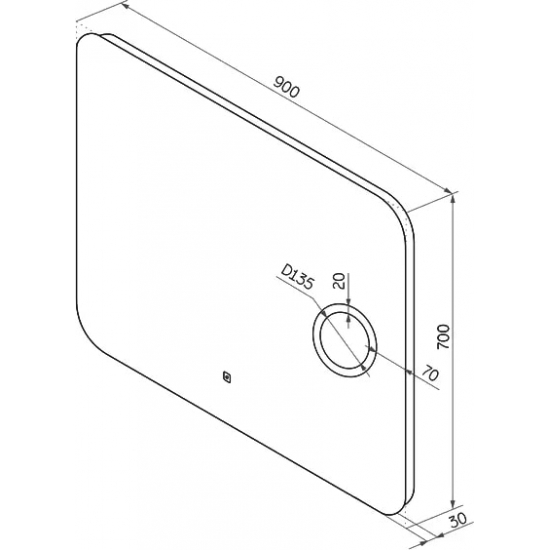 Зеркало CONTINENT Elegant 90х70 с подсветкой