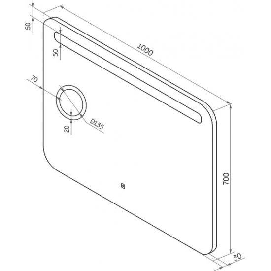 Зеркало CONTINENT Fibra 100х70 с подсветкой