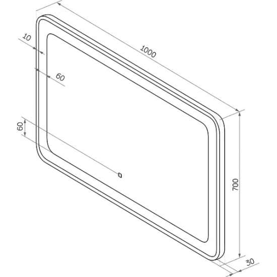 Зеркало CONTINENT Velvette 100х70 с подсветкой