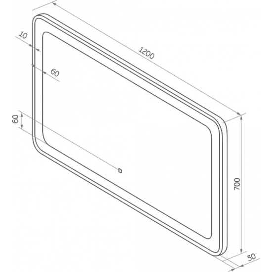 Зеркало CONTINENT Velvette 120х70 с подсветкой