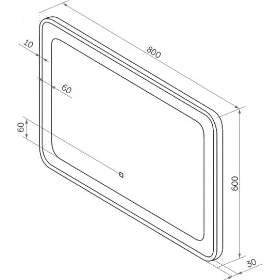 Зеркало CONTINENT Velvette 80х60 с подсветкой