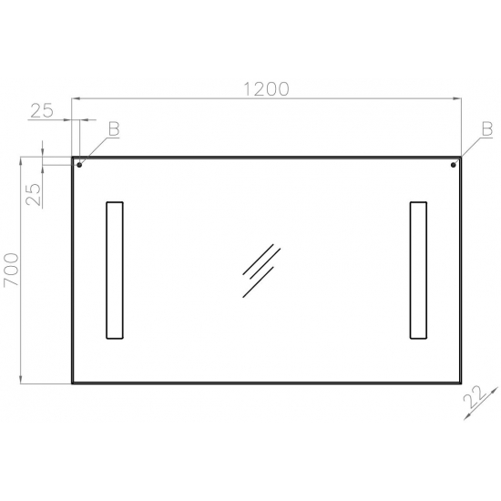 Зеркало EL FANTE Led 120x70, с подсветкой