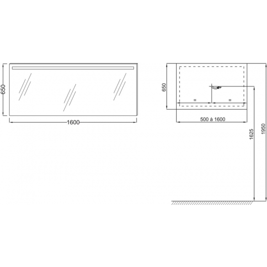 Зеркало JACOB DELAFON EB1422 160 см с подсветкой и антизапотеванием