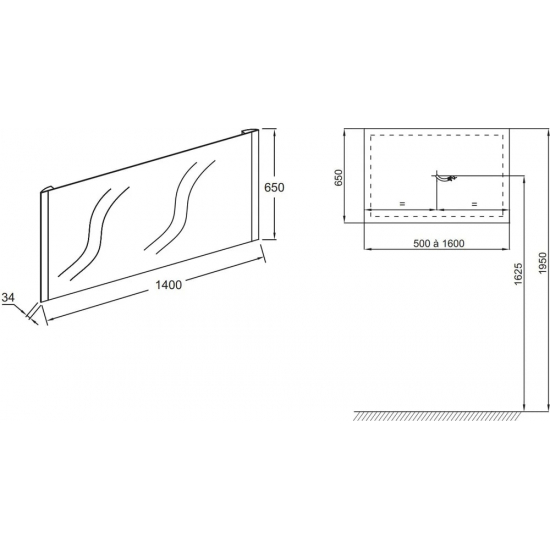 Зеркало JACOB DELAFON Replique EB1476-NF 140 см с подсветкой и антизапотеванием