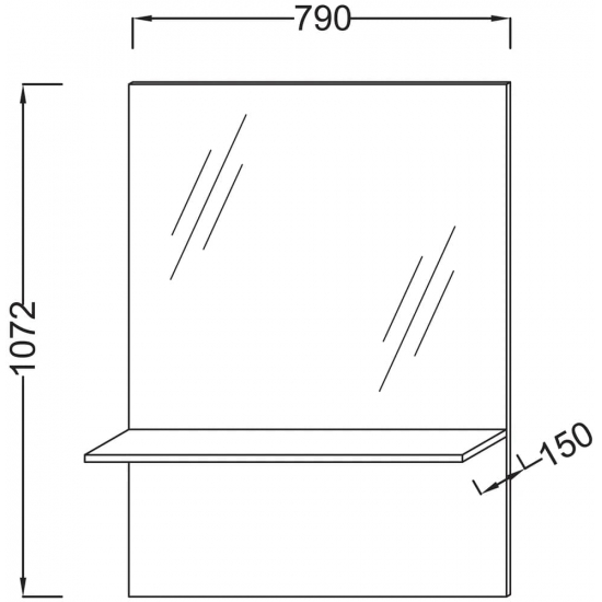 Зеркало JACOB DELAFON Struktura EB1213 80 см, с полкой