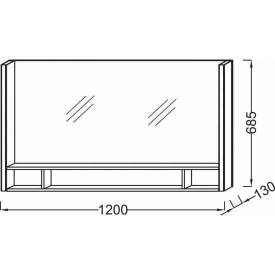 Зеркало JACOB DELAFON Terrace EB1183 120 см, с полкой