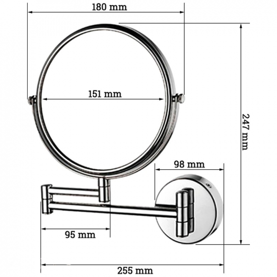 Зеркало косместическое Ledeme L6106 хром