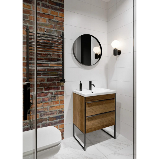 Зеркало круглое AQWELLA Fargo черное, 60 см