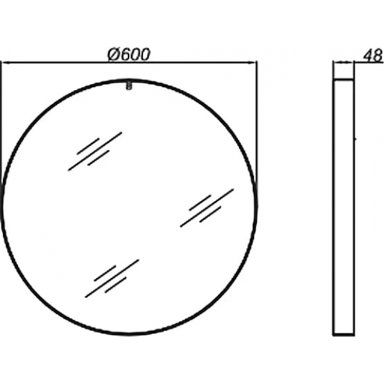 Зеркало круглое AQWELLA Fargo черное, 60 см