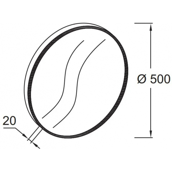 Зеркало круглое  JACOB DELAFON Odeon Rive Gauche EB1176-S14 50 см черный сатин