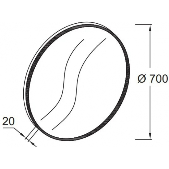 Зеркало круглое JACOB DELAFON Odeon Rive Gauche EB1177-S14 70 см черный сатин