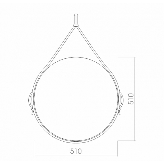 Зеркало круглое MIXLINE Капитан D510 обод из натуральной кожи