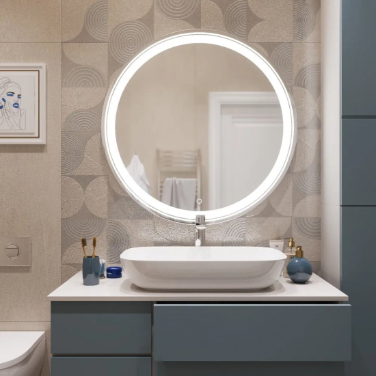 Зеркало круглое MIXLINE Оливия D700 с LED подсветкой