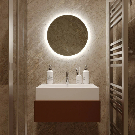 Зеркало круглое MIXLINE Саванна-Лайт D500 с LED подсветкой