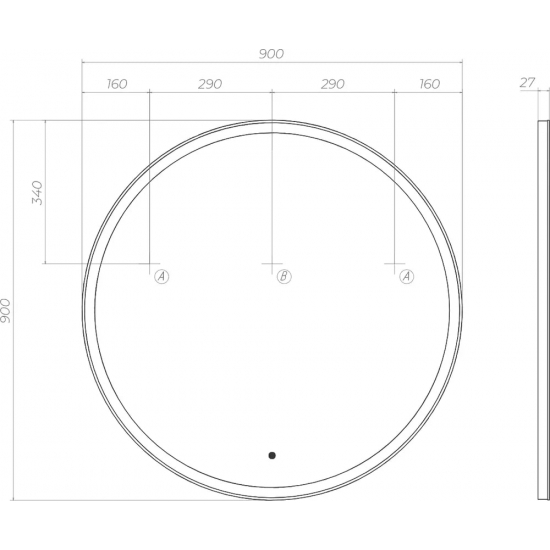 Зеркало круглое VIGO Cosmo Classic 90 с подсветкой
