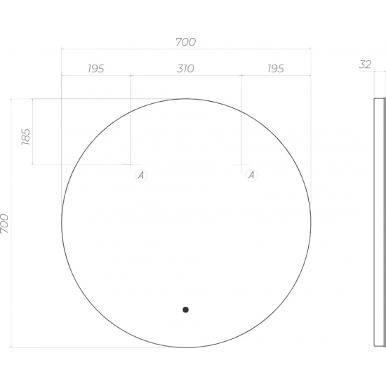 Зеркало круглое VIGO Otti Classic 70 с подсветкой