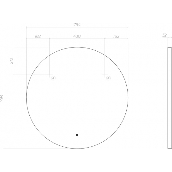 Зеркало круглое VIGO Otti Classic 80 с подсветкой