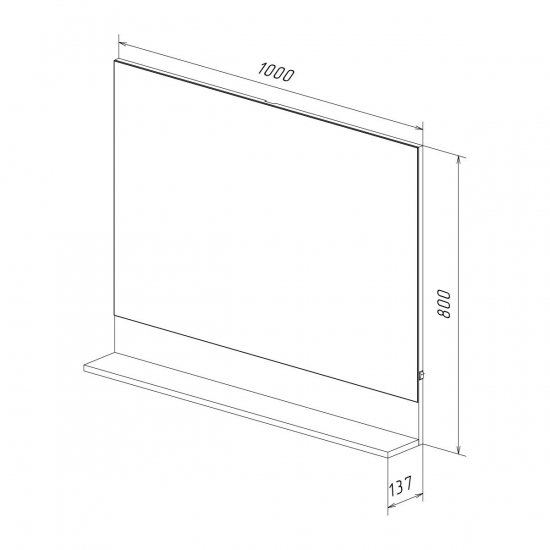Зеркало LEMARK Romance 1000x800 белый глянец, с полкой