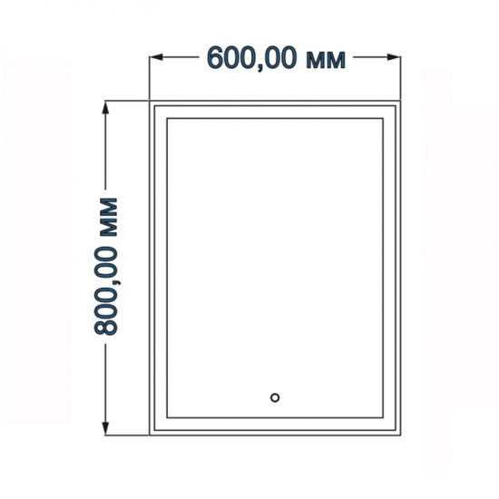 Зеркало LORANTO Стиль 600x800, с сенсором, на подложке