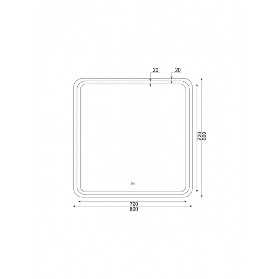 Зеркало MIRSANT Premier Black 800x800 с LED подсветкой