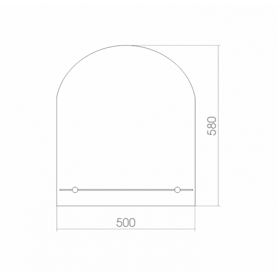 Зеркало MIXLINE Арка 500x580 с полкой