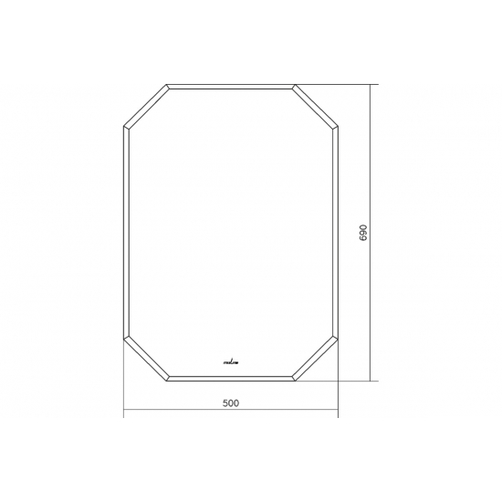 Зеркало MIXLINE Атлант 500x690 без полки, с фацетом