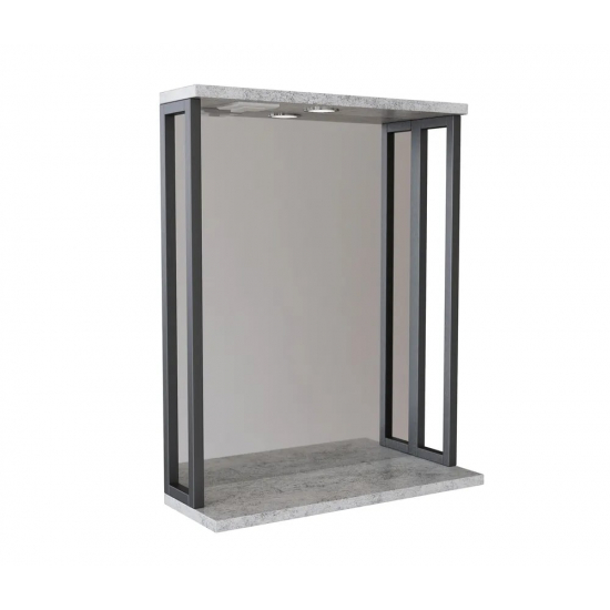 Зеркало MIXLINE Бруклин-60 Бетон с подсветкой Лофт