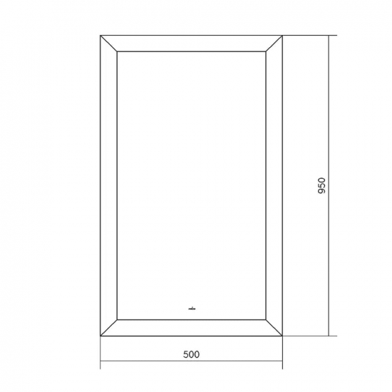 Зеркало MIXLINE Бук 500x950 с багетом