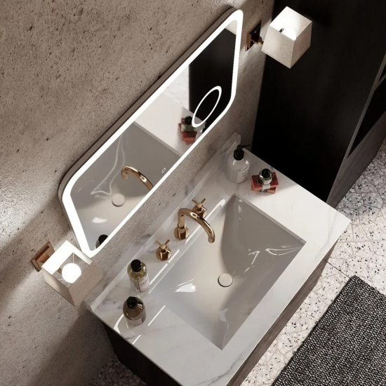 Зеркало MIXLINE Эльза 800x550 сенсорный выключатель, светодиодная подсветка +увеличительное зеркало