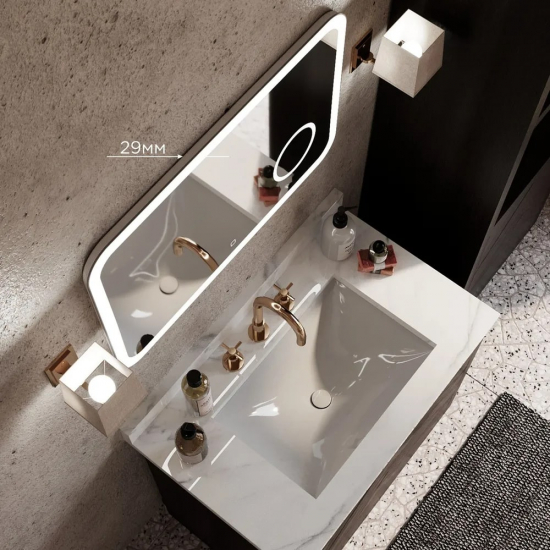 Зеркало MIXLINE Эльза 800x550 сенсорный выключатель, светодиодная подсветка +увеличительное зеркало