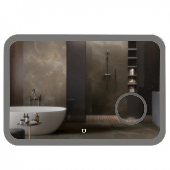 Зеркало MIXLINE Эльза 800x550 сенсорный выключатель, светодиодная подсветка +увеличительное зеркало