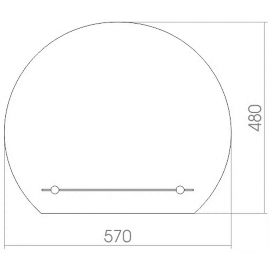 Зеркало MIXLINE Елена 570x480 с полкой