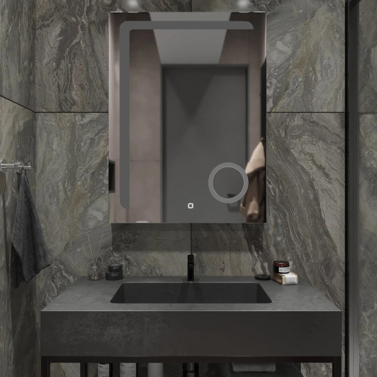 Зеркало MIXLINE Клио 600x800 с LED подсветкой и увеличительным зеркалом