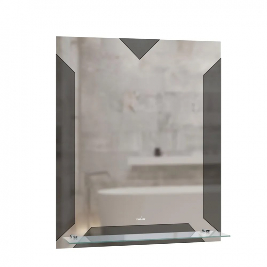 Зеркало MIXLINE Крит люкс 535x635 с полкой, фацет 