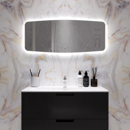 Зеркало MIXLINE Леон 1000x450 открытая светодиодная подсветка, бесконтактный сенсор