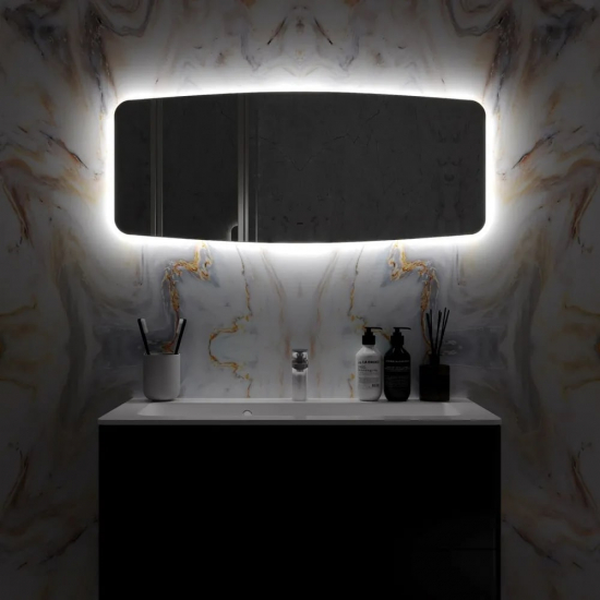 Зеркало MIXLINE Леон 1000x450 открытая светодиодная подсветка, бесконтактный сенсор