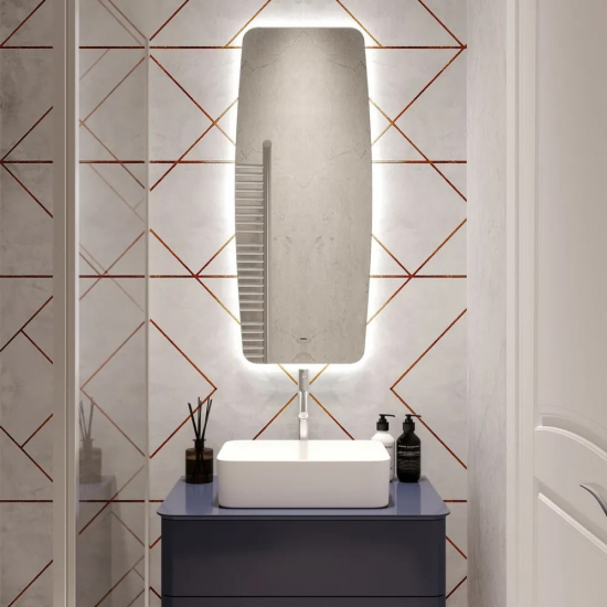 Зеркало MIXLINE Леон 450x1000 открытая светодиодная подсветка, бесконтактный сенсор