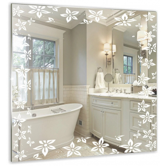 Зеркало MIXLINE Лето 535x550 пескоструйный рисунок