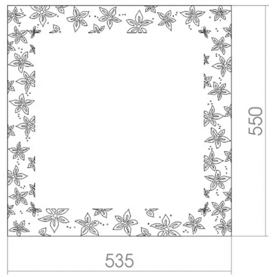 Зеркало MIXLINE Лето 535x550 пескоструйный рисунок
