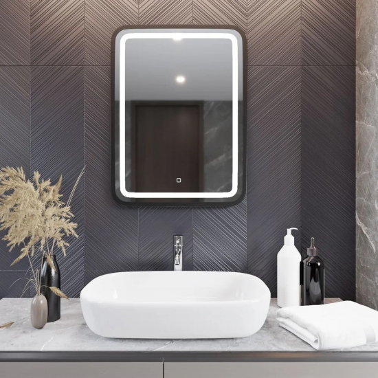 Зеркало MIXLINE Мальта-лофт 600x800 сенсорный выключатель, пластиковая рама