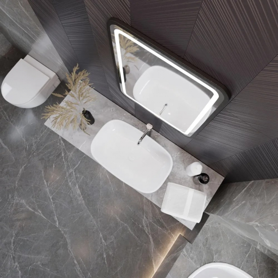 Зеркало MIXLINE Мальта-лофт 600x800 сенсорный выключатель, пластиковая рама