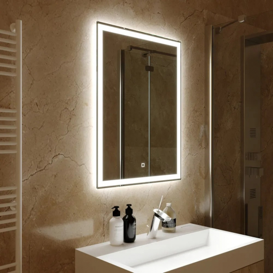 Зеркало MIXLINE Мелис 600x800 с LED подсветкой и фацетом