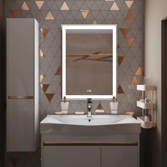 Зеркало MIXLINE Минио-2 600x800 с LED подсветкой и фацетом + подогрев